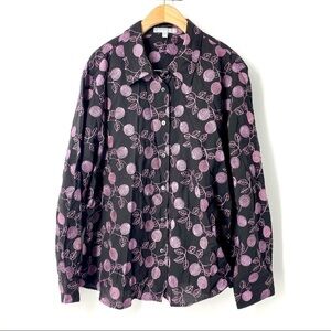 Shaped Fit embroidered cotton button front shirt 22W